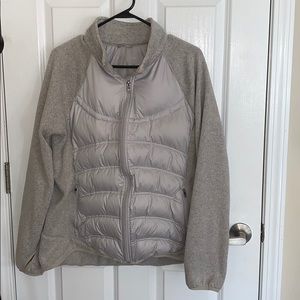 London Fog Puffer Jacket with Knit Sleeves